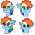 Size: 4000x4000 | Tagged: safe, rainbow dash, pegasus, pony, g4, bust, colored, cute, ear fluff, female, flat colors, looking at you, mare, simple background, sketch, solo, white background