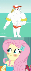 Size: 507x1171 | Tagged: safe, bulk biceps, fluttershy, equestria girls, equestria girls series, g4, clothes, female, male, ship:flutterbulk, shipping, shipping domino, straight, swimsuit