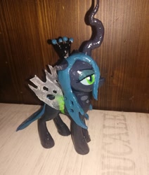 Size: 1080x1273 | Tagged: safe, artist:rxndxm.artist, queen chrysalis, changeling, changeling queen, g4, customized toy, female, irl, photo, solo, toy