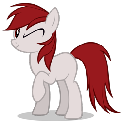Size: 757x761 | Tagged: safe, artist:raindashesp, oc, oc only, oc:heritage glance, pony, 2021 community collab, derpibooru community collaboration, colt, looking at you, male, one eye closed, raised hoof, simple background, solo, transparent background, wink, winking at you