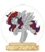 Size: 150x173 | Tagged: safe, artist:alexa1alexa, oc, oc only, oc:evening prose, pegasus, pony, female, freckles, jewelry, mare, necklace, pearl necklace, pixel art, simple background, snow globe, solo, transparent background