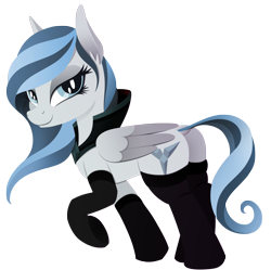 Size: 2215x2203 | Tagged: safe, artist:andaluce, derpibooru exclusive, oc, oc only, oc:haze northfleet, pegasus, pony, 2021 community collab, derpibooru community collaboration, butt, clothes, collar, female, high res, mare, plot, simple background, socks, solo, transparent background