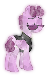 Size: 5000x7702 | Tagged: safe, artist:php178, derpibooru exclusive, oc, oc only, oc:soulless pinkamena, crystal pony, pegasus, pony, base used, chain necklace, clothes, crystallized, crystallized pony, ear piercing, earring, eyes closed, folded wings, jewelry, male, necklace, pegasus oc, piercing, simple background, smiling, solo, sunglasses, torn ear, transparent background, vector, vest, wings