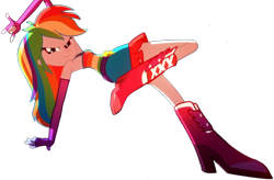 Size: 1958x1285 | Tagged: safe, color edit, edit, edited screencap, screencap, rainbow dash, eqg summertime shorts, equestria girls, g4, raise this roof, armpits, arms in the air, background removed, beautiful, beautisexy, boots, breakdancing, breasts, clothes, cutie mark, cutie mark on clothes, dancing, devil horn (gesture), dress, faic, fall formal outfits, female, fingerless gloves, gloves, hands in the air, legs, light skin edit, looking at you, multicolored hair, rainbow dash is best facemaker, rainbow hair, sexy, shoes, simple background, skin color edit, skirt, sleeveless, sleeveless dress, smiling, smiling at you, smirk, smug, smugdash, solo, source in the description, transparent background