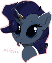 Size: 932x1116 | Tagged: safe, artist:kebchach, edit, editor:maonyman, rarity, pony, unicorn, backlighting, bust, cute, ear fluff, explicit source, female, horn, horn ring, licking, looking at you, mare, mlem, raised hoof, raribetes, ring, sfw edit, silly, silly pony, simple background, solo, starry eyes, text, tongue out, transparent background, wingding eyes