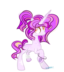 Size: 1280x1440 | Tagged: safe, artist:mlpsportybubbles, oc, oc only, oc:amethyst nebula, pony, unicorn, amputee, congenital amputee, female, magical lesbian spawn, mare, offspring, parent:sunset shimmer, parent:twilight sparkle, parents:sunsetsparkle, simple background, solo, transparent background
