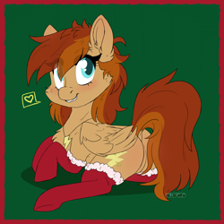 Size: 2000x2000 | Tagged: safe, artist:lionbun, oc, oc:thunder twirl, pegasus, pony, chibi, christmas, clothes, cute, female, high res, holiday, mare, patreon, patreon reward, stockings, thigh highs