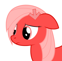 Size: 1012x996 | Tagged: safe, artist:joey, edit, oc, oc only, oc:downvote, earth pony, pony, derpibooru, arrow, bust, cropped, derpibooru ponified, female, floppy ears, frown, icon, mare, meta, ponified, portrait, side view, simple background, solo, transparent background, upscaled, waifu2x