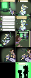 Size: 1502x3758 | Tagged: safe, artist:sinsays, amethyst star, derpy hooves, dinky hooves, doctor whooves, sparkler, time turner, earth pony, pegasus, pony, unicorn, lovestruck derpy, g4, ask, comic, device, tumblr comic
