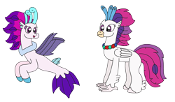 Size: 3218x1875 | Tagged: safe, artist:supahdonarudo, queen novo, classical hippogriff, hippogriff, seapony (g4), series:novoember, g4, my little pony: the movie, floral necklace, simple background, transparent background, younger