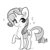 Size: 1760x1760 | Tagged: safe, artist:tjpones, rarity, pony, unicorn, g4, chest fluff, cute, ear fluff, eyelashes, eyeshadow, female, grayscale, looking at you, makeup, mare, monochrome, raised hoof, raribetes, simple background, solo, sparkles, white background
