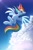 Size: 2000x3000 | Tagged: safe, artist:ask-colorsound, rainbow dash, pegasus, pony, g4, cloud, crepuscular rays, ear fluff, female, flying, high res, mare, sky, solo, spread wings, wings
