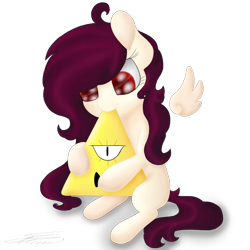 Size: 2000x2000 | Tagged: safe, artist:crystalcontemplator, oc, pegasus, pony, bill cipher, duo, floating wings, gravity falls, high res, male, pegasus oc, signature, simple background, transparent background, wings