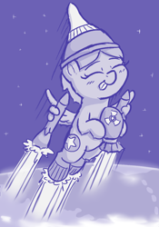 Size: 870x1244 | Tagged: safe, artist:heretichesh, oc, blushing, cloud, flying, happy, intercontinental ballistic missile, missile, missile pony, sketch, space, stars, tongue out