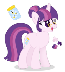 Size: 2700x3000 | Tagged: safe, artist:magicuniclaws, oc, oc only, pony, unicorn, female, glasses, high res, magical lesbian spawn, mare, offspring, parent:moondancer, parent:twilight sparkle, parents:twidancer, simple background, solo, transparent background