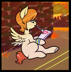 Size: 555x563 | Tagged: safe, oc, oc only, pegasus, pony, painting, pegasus oc, solo, whinny hollow university, wings