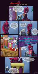 Size: 2021x3947 | Tagged: safe, artist:zsparkonequus, grubber, shining armor, tempest shadow, comic:apprentice tempest, g4, my little pony: the movie, armor, comic, crystal guard, crystal guard armor, high res