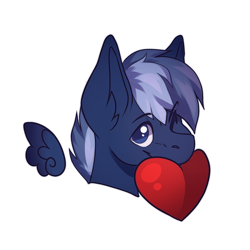 Size: 2000x2000 | Tagged: safe, artist:defiantfox, pony, commission, heart, high res, kissy face, simple background, solo, transparent background, ych result