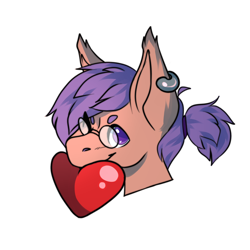 Size: 2000x2000 | Tagged: safe, artist:defiantfox, pony, commission, glasses, heart, high res, simple background, solo, transparent background, ych result