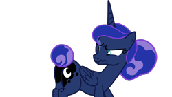 Size: 1920x1080 | Tagged: safe, artist:gmaplay, princess luna, alicorn, pony, between dark and dawn, g4, butt, butthurt, cutie mark, female, literal butthurt, mare, moonbutt, pain, plot, simple background, solo, transparent background