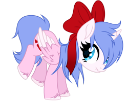 Size: 3200x2600 | Tagged: safe, artist:alfury, oc, oc only, oc:rioshi sweet, alicorn, pony, bow, female, hair bow, high res, mare, scrunchy face, simple background, solo, transparent background