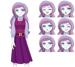 Size: 1713x1527 | Tagged: safe, artist:fantasygerard2000, potion nova, equestria girls, g4, g4.5, my little pony: pony life, angry, clothes, dress, equestria girls-ified, expressions, g4.5 to equestria girls, looking at you, one eye closed, open mouth, pouting, sad, simple background, skirt, transparent background, wink