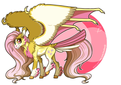Size: 1644x1151 | Tagged: safe, alternate version, artist:inuhoshi-to-darkpen, fluttershy, bat pony, pegasus, pony, g4, alternate design, bat ponified, cloven hooves, colored wings, ear fluff, ethereal mane, flutterbat, race swap, redesign, simple background, solo, starry mane, tail feathers, transparent background, unshorn fetlocks, wings