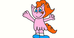 Size: 620x324 | Tagged: safe, artist:sweetheart1012, oc, oc only, crossover, crossover ship offspring, cute, female, interspecies offspring, male, offspring, parent:pinkie pie, parent:wander, parents:pinker, simple background, solo, wander over yonder, white background