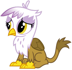 Size: 2041x1994 | Tagged: safe, artist:sketchmcreations, gilda, griffon, g4, the lost treasure of griffonstone, chickub, female, li'l gilda, nervous, simple background, sitting, solo, transparent background, vector, younger