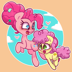 Size: 1500x1500 | Tagged: safe, artist:lou, li'l cheese, pinkie pie, earth pony, pony, g4, the last problem, cute, diapinkes, female, filly, happy, li'l cuteese, mare, mother and child, mother and daughter, older, older pinkie pie