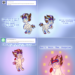 Size: 1502x1502 | Tagged: safe, artist:nummeh-marble, oc, oc only, oc:neosurgeon, pony, lovestruck derpy, hologram, solo