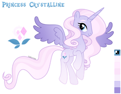 Size: 1024x800 | Tagged: safe, artist:kabuvee, oc, oc only, oc:crystalline, alicorn, pony, female, mare, reference sheet, simple background, solo, transparent background