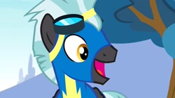 Size: 1280x720 | Tagged: safe, screencap, thunderlane, pegasus, pony, g4, marks and recreation, clothes, cute, goggles, male, reaction image, solo, stallion, thunderbetes, uniform, wonderbolts, wonderbolts uniform