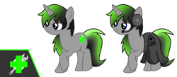 Size: 5705x2476 | Tagged: safe, artist:ragedox, oc, oc:mrs. chamomile, pony, unicorn, blue eyes, cutie mark, doctor, doom equestria, female, gray, green, headset, medic, reference, show accurate, simple background, transparent background, vector