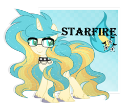 Size: 1280x1039 | Tagged: safe, artist:blazenly-obvious, artist:mint-light, oc, oc only, oc:starfire, pony, unicorn, base used, choker, constellation, constellation hair, cutie mark, ethereal mane, female, freckles, glasses, magical lesbian spawn, mare, offspring, parent:sunset shimmer, parent:twilight sparkle, parents:sunsetsparkle, simple background, solo, spiked choker, starry mane, transparent background, unshorn fetlocks