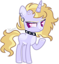 Size: 3762x4122 | Tagged: safe, artist:kurosawakuro, oc, oc only, pony, unicorn, base used, choker, female, filly, offspring, outline, parent:pixie cut, parent:zephyr breeze, parents:zephyrcut, simple background, solo, spiked choker, transparent background