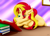 Size: 3373x2417 | Tagged: safe, artist:thebenalpha, sunset shimmer, pony, unicorn, g4, book, cheek fluff, ear fluff, eye clipping through hair, female, high res, reading, smiling, solo, unshorn fetlocks