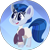 Size: 1500x1500 | Tagged: safe, artist:binkyt11, ever essence, pony, g4, chibi, circle background, ear fluff, female, heart eyes, mare, solo, unshorn fetlocks, wingding eyes