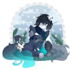 Size: 1970x1879 | Tagged: safe, artist:shady-bush, oc, oc only, oc:blind ink, oc:upcoming rain, original species, pony, scented pony, closed species, female, mare, simple background, transparent background, waterfaller