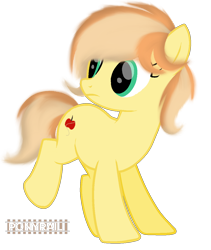 Size: 1000x1184 | Tagged: safe, artist:ponyrailartist, oc, oc only, oc:fruitlines, earth pony, pony, looking back, show accurate, simple background, solo, transparent background