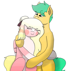 Size: 490x495 | Tagged: safe, artist:solarheclipse, oc, oc only, oc:kitsume butterfly, oc:pen sketchy, couple, hug, simple background, transparent background, wholesome
