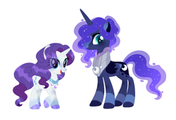 Size: 960x656 | Tagged: safe, artist:hopenotfound, princess luna, rarity, alicorn, pony, unicorn, g4, base used, eye clipping through hair, female, male, ship:rariluna, shipping, simple background, straight, trans male, transgender, transparent background, vector