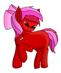 Size: 417x495 | Tagged: safe, artist:solarheclipse, oc, oc only, oc:ruby star, pony, bow, cute, simple background, solo, transparent background