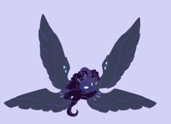 Size: 2508x1820 | Tagged: safe, artist:orphicdove, princess luna, seraph, g4, angeluna, biblically accurate angels, cherubim, curved horn, horn, multiple eyes, multiple heads, multiple wings, solo, species swap
