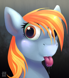 Size: 547x623 | Tagged: safe, artist:the-star-hunter, derpy hooves, pegasus, pony, g4, :p, bust, female, mare, signature, solo, tongue out