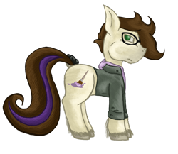 Size: 1702x1476 | Tagged: safe, artist:lil_vampirecj, oc, oc only, oc:cj vampire, earth pony, pony, vampire, 2021 community collab, derpibooru community collaboration, arabian pony, art, bow, brown mane, clothes, cutie mark, glasses, green eyes, hoodie, hooves, jacket, paintbrush, simple background, solo, tail bow, tail highlight, transparent background