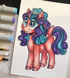 Size: 2788x3107 | Tagged: safe, artist:canadianpancake1, princess flurry heart, alicorn, pony, g4, curly hair, curly mane, high res, solo, traditional art