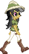 Size: 100x182 | Tagged: safe, artist:botchan-mlp, daring do, equestria girls, g4, animated, pixel art, simple background, solo, transparent background, walking