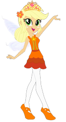 Size: 314x580 | Tagged: safe, artist:cookiechans2, artist:selenaede, artist:user15432, applejack, fairy, human, equestria girls, g4, applerina, ballerina, ballet, ballet slippers, base used, braided ponytail, clothes, crown, dress, fairy princess, fairy wings, fairyized, flower, flower in hair, jewelry, leggings, orange dress, ponytail, princess applejack, regalia, shoes, simple background, slippers, solo, sparkly wings, sugar plum fairy, sugarplum fairy, transparent background, tutu, wings