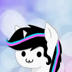 Size: 480x480 | Tagged: safe, artist:rxndxm.artist, oc, oc only, pony, unicorn, abstract background, animated, blinking, bust, no sound, solo, webm